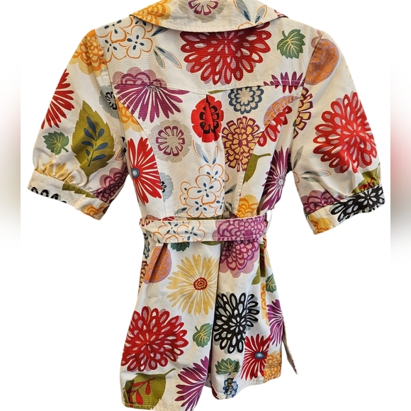 Ivy Jane Floral Button Belted Jacket Retro Vtg Womens - Picture 4 of 9